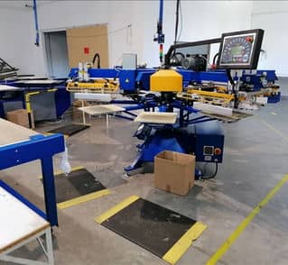 Bagmatic 8s4c2f screen printing machine and Electric tunnel dry