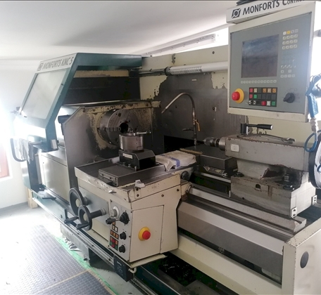 Monforts Knc 5 Lathe year 1999 spindle speed of 2-2800 rpm